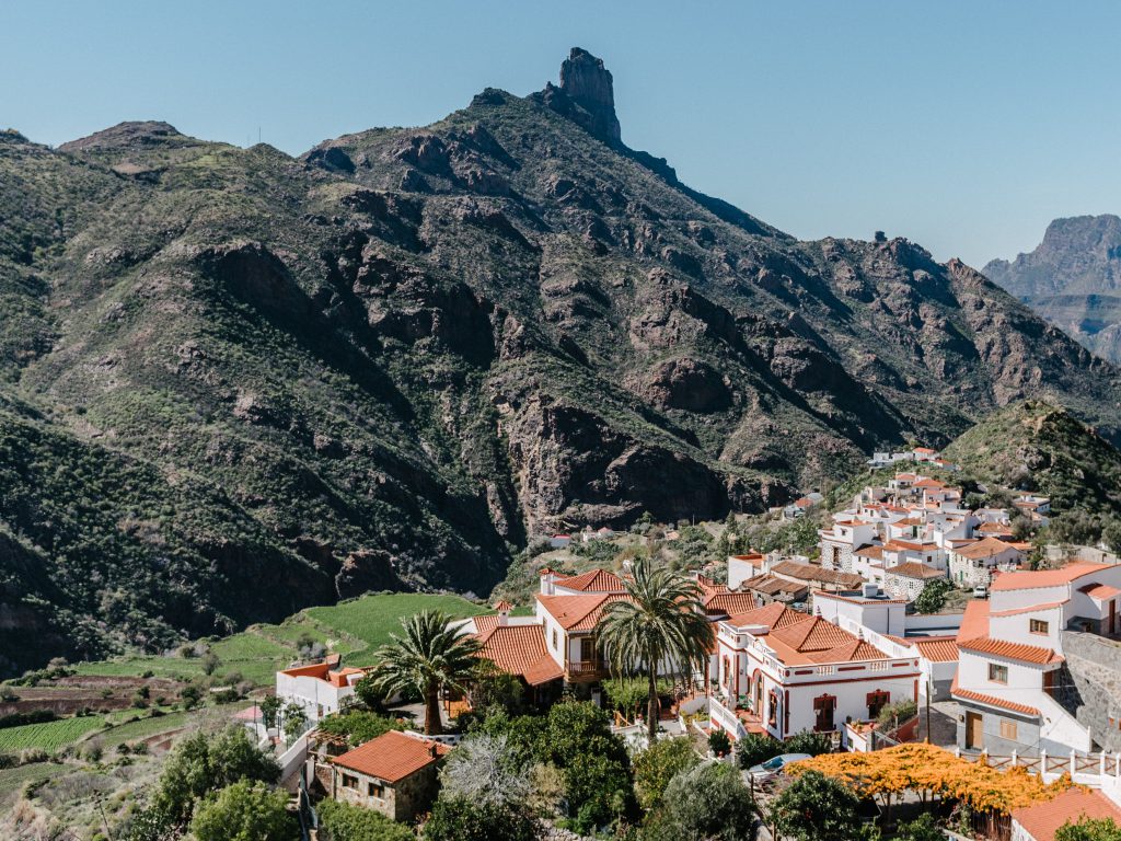 gran canaria village tejeda - view of roque nublo